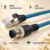 Câble Ethernet industriel étanche M12 vers RJ45 IP67, blindé, résistant aux UV, en PUR, pour applications solaires photovoltaïques