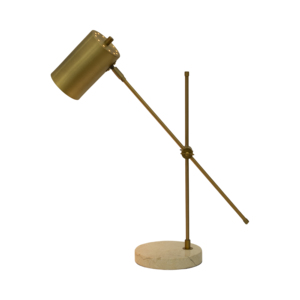 Lampada da Tavolo Cilindrica Moderna con Base in Travertino, Luce d'Accento per Camera da Letto e Comodino - Product Image 2
