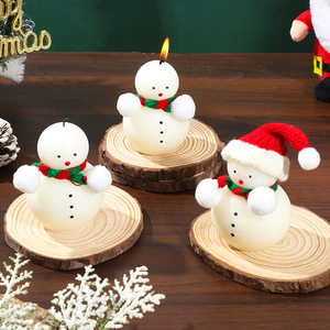 Cute Cartoon Snowman Scented Candle Christmas Party Gift Home <b>Table</b> Decorative Ornament Souvenir - Product Image 2