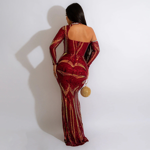 2024 HO formale <span class=keywords><strong>abito</strong></span> <span class=keywords><strong>da</strong></span> sera <span class=keywords><strong>da</strong></span> sera <span class=keywords><strong>con</strong></span> scollo all'americana a manica lunga strascico <span class=keywords><strong>con</strong></span> paillettes per <span class=keywords><strong>cerimonia</strong></span> nuziale - Product Image 3