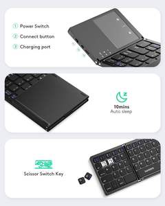 Foldable Wireless bluetooth Keyboard Folding Mini Keyboards with Touchpad for <b>Pc</b> mac Smartphone <b>windows</b> Ios Android - Product Image 5