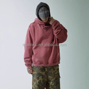 Sang Trọng Y2K Cổ Điển Áo 600 800 1000 GSM 100% Cotton Thời Trang Đường Phố Nặng Người Đàn Ông Hoodies Đau Khổ Rửa Axit Ripped Áo - Product Image 5