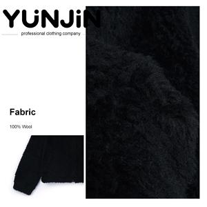 Cappotti invernali 2025 da donna giacca <span class=keywords><strong>corta</strong></span> in pile in vera lana con tasche a maniche lunghe e caldo capispalla abiti autunnali - Product Image 2