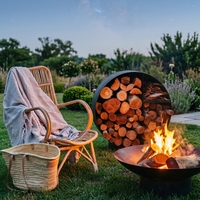 Brasero d'extérieur en acier Corten durable, résistant aux hautes températures, foyer rustique pour jardin, idéal pour les rassemblements en extérieur et le camping