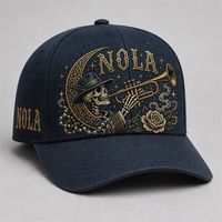 Casquette de baseball ajustable à 5 panneaux avec impression vintage personnalisée, visière incurvée, 100 % coton, style streetwear urbain West Coast, vente en gros à bas prix