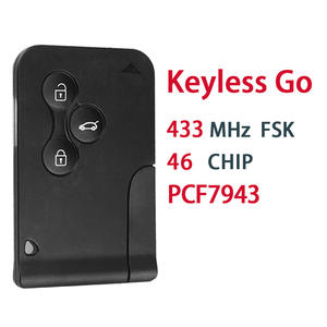 Keyless Go PCF7943 pour <span class=keywords><strong>Renault</strong></span> Megane II scénic II Grand scénic II 3 boutons 433Mhz ID46 clé de voiture de <span class=keywords><strong>carte</strong></span> à puce - Product Image 2