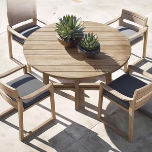<span class=keywords><strong>Table</strong></span> <span class=keywords><strong>et</strong></span> <span class=keywords><strong>chaises</strong></span> d'extérieur en teck massif, durables, imperméables, anti-corrosion, design moderne, pour salon, cour, jardin, hôtel, villa - Product Image 3
