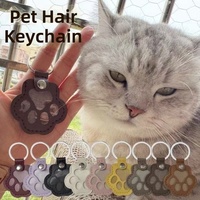 Porte-clés commémoratif en cuir PU pour poils d'animaux, pendentif empreinte de patte, souvenir pour propriétaire de chien ou de chat, breloque de sac, vente en gros