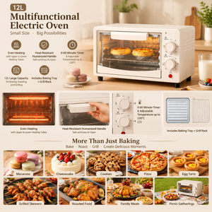 <span class=keywords><strong>Four</strong></span> à convection 12L 600W, commande mécanique, boîtier métallique, mini <span class=keywords><strong>four</strong></span> électrique pour la maison, l'hôtel, le commerce et l'extérieur - Product Image 6