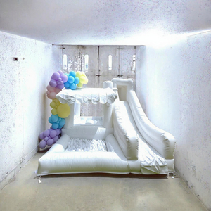 Casa de Brinco Inflable Blanca con Tobogán y Piscina de Pelotas para Fiestas al Aire Libre y Juego Comercial - Product Image 2