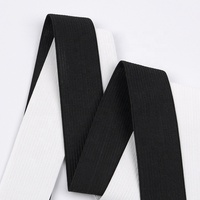 Yiwu Guanfeng Vente en gros Vêtement Vêtements Sac Chaussure Polyester Bande Élastique Blanc et Noir Couleur Sangle Élastique Plat Caoutchouc Élastique