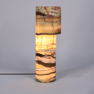 Luxury Natural Onyx Table Lamps Modern Novelty Stone Lighting Fixture 3000K Warm Light Hotel Home Commercial Interior Design - Product Image 1