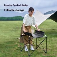 Table pliante en aluminium au design moderne Mobi Garden pour l'extérieur, la salle de sport, la cuisine, les pique-niques, meubles d'extérieur en métal durables
