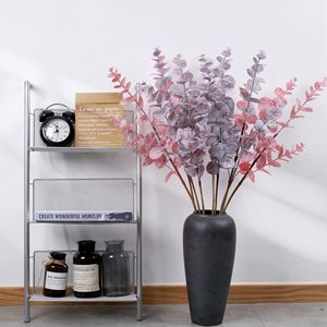 CallaFloral Eucalyptus Artificiel à Tige Unique, Flocqué Violet Rouge, Plante Décorative pour la Maison - Product Image 1