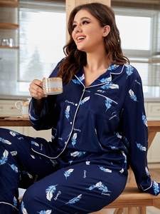 Piping High Quality Long Lounge Wear His and Hers Pyamas a juego <span class=keywords><strong>Family</strong></span> Cozy Bamboo Pijama Sets - Product Image 5