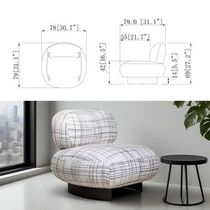 <span class=keywords><strong>Fauteuil</strong></span> simple en tissu de style nordique moderne, <span class=keywords><strong>fauteuil</strong></span> d'appoint rembourré avec pieds en métal pour le salon - Product Image 4