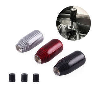 Pommeau de levier de vitesse en fibre de carbone noir argenté rouge ergonomique pour voiture SFN033 - Product Image 1