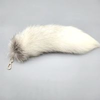 Pendentif extra-large en vraie fourrure de renard, queue de renard, fait main, breloque de sac, porte-clés, ornement, accessoire de performance