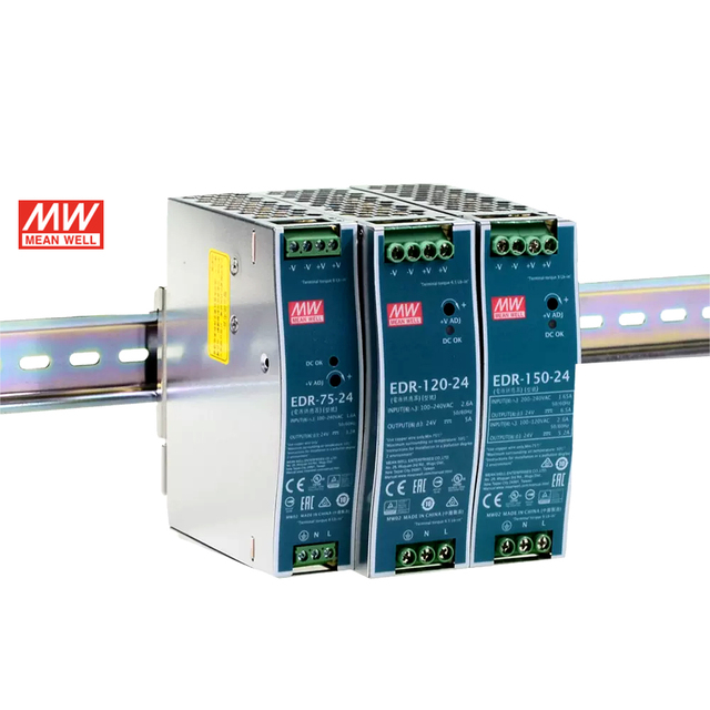 MeanWell EDR-75/120/150-12/24/48 24V 12V 48V 75W 100W 150W Mean Well Switching DIN Rail Power Supply for Industrial