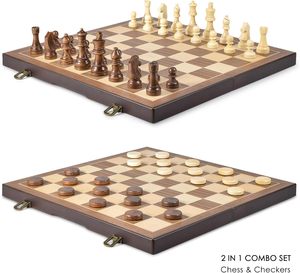 Échiquier en bois Échiquier en noyer Antique Ensemble d'échecs en bois fabriqué à la main Bibliothèque Salle de <span class=keywords><strong>lecture</strong></span> Pièce décorative - Product Image 3