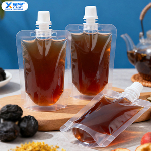 Clear Spout Nozzle Stand up Pouch Reusable Food Grade PET/PE Plastic Smell Proof Bag for Milk Fruit Juice Coffee Tomato Sauce - Product Image 1