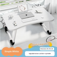 Bureau portable pliable pour ordinateur portable avec emplacement pour tablette et bord avant incurvé pour lit, canapé, maison, étude, lecture et usage quotidien