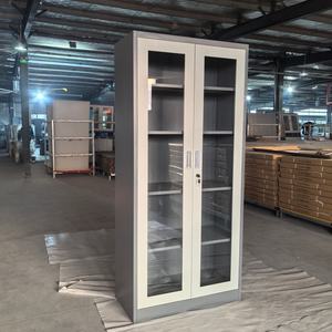 Archivador y Mueble de Exhibición Seguro: Construcción de Acero con Cerradura, Estantes Ajustables y Puerta de Vidrio Transparente - Product Image 1