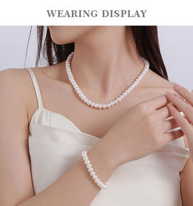 มีจำหน่ายทั้งสำหรับผู้ชายและผู้หญิง สร้อยคอและกำไลข้อมือเงินแท้ 925 ประดับมุก - Product Image 2