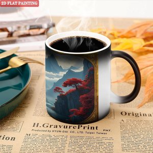 Frosted Black 11oz <b>Ceramic</b> Mug Sublimation Ready Heat Color Changing Gift <b>Cup</b> - Product Image 5