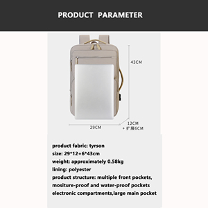 <span class=keywords><strong>Sac</strong></span> <span class=keywords><strong>à</strong></span> <span class=keywords><strong>dos</strong></span> de voyage et scolaire léger, extensible, avec séparation sec/humide, chargement USB, respirant, hydrofuge et sangle de chariot - Product Image 2
