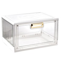 Boîte à chaussures empilable transparente directe d'usine stockage étui à chaussures magnétique en plastique acrylique transparent boîte à chaussures baskets transparente