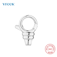 VFOOK Fermoir Mousqueton en Argent Sterling 925 Poli, Composant de Bijouterie, Vente en Gros OEM ODM, Fermoir en Argent pour Collier et Bracelet