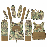 Gilet tactique Falcon à dégagement rapide, léger, adaptable, système de montage laser MOLLE, taille moyenne ajustable, camouflage