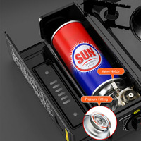 Cartouche de gaz butane métallique portable pour le camping et le barbecue, design coupe-vent réglable, tailles 220g/230g/250g, facile à utiliser