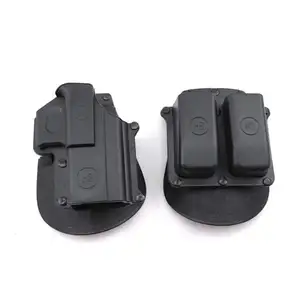plastic sleeve 360 degree rotating leather case holster
