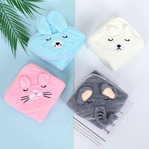 High Quality Organic Coral Fleece Thick Hooded New Born <strong>Girls</strong> Boy <strong>Poncho</strong> Toddler Baby Kids Bath <strong>Towel</strong> 80x80cm - Product Image 1