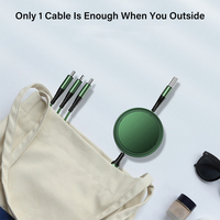 Câble de charge USB rétractable multi-interfaces 3-en-1 avec logo personnalisé, micro/Type-C/USB, charge rapide 3A pour téléphones portables et imprimantes