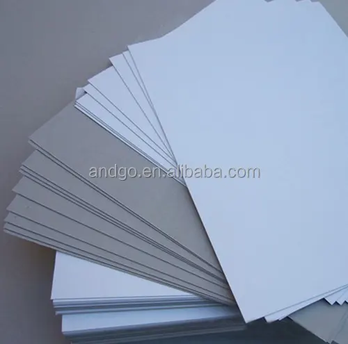 Tablero dúplex Ccnb pulpa reciclada 230gsm a 1300gsm papel trasero gris frontal blanco