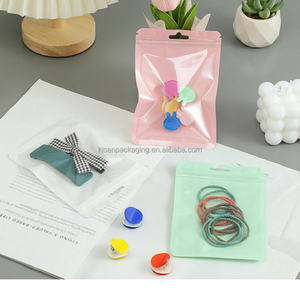 Stock 6*10cm Sachet refermable pour macarons, auto-scellant, mini sac ziplock, membrane perlée colorée, impression en gravure pour accessoires de mode - Product Image 2