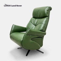 Canapé simple Fauteuil de style rétro en cuir véritable vert Fauteuil inclinable électrique multifonctionnel pour le salon