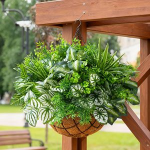 Feuilles artificielles en plastique vert avec tiges, plantes artificielles pour l'extérieur, pour la décoration du jardin, du patio, de la véranda et de la cour - Product Image 2