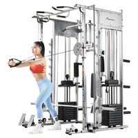Banco de Sentadillas Smith con Barra de Dominadas Reforzada y Agarraderas para Ejercicios de Cuerpo Completo