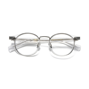 Venta al por mayor de gama alta ovalada Vintage Unisex mujeres hombres acetato antirreflectante plata lectura gafas ópticas marcos miopía anteojos - Product Image 4