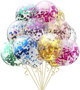 Décoration de mariage personnalisable, décoration de fête d'anniversaire, ballon en papier à paillettes de 12 pouces, ballon à confettis dorés - Product Image 1