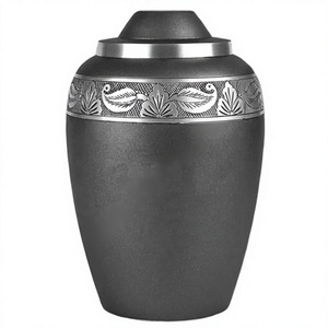 Urne funéraire contemporaine pour proches, élégante sculpture artisanale en aluminium par Axiom Home Accents, design crémation - Product Image 1