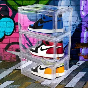 Nike-caja de almacenamiento de acrílico para zapatos, expositor de zapatos Multicolor, multicapa, nuevo diseño