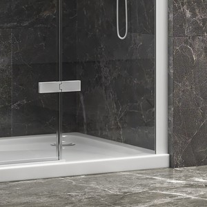 Kamalu KT4000B 70cm incernierato porta doccia moderna bianco Frameless Design 6mm vetro alluminio telaio per bagno Hotel Villa - Product Image 5