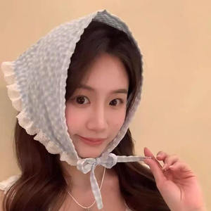 Petit foulard carré brodé avec un motif <span class=keywords><strong>de</strong></span> papillon rose, ambiance photo <span class=keywords><strong>de</strong></span> voyage, foulard pour la tête - Product Image 4