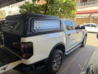 BESTWYLL 4X4 Pickup Aluminium Noir Canopy Camper avec Fenêtre Latérale et Éclairage LED Intérieur pour Toyota Hilux Revo Tacoma
