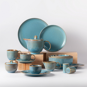 Service de table en porcelaine de camping créative Yayu de qualité supérieure, colorée, <span class=keywords><strong>jaune</strong></span> pour hôtel, service de table en céramique - Product Image 1